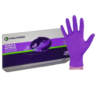 Halyard  Gants d'examen en nitrile non poudrés violets(boîte de 100)