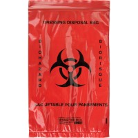 SACS DE TRANSPORT BIOHAZARD 6 '' X 9 '' 100'S