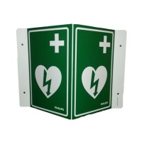 AED Wall Sign - International - Green (can be mounted 3 ways)  